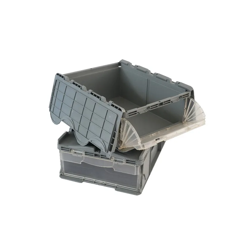 Custom-sized plastic case with lid stacking and nested mobile case turnover storage container for handbag use
