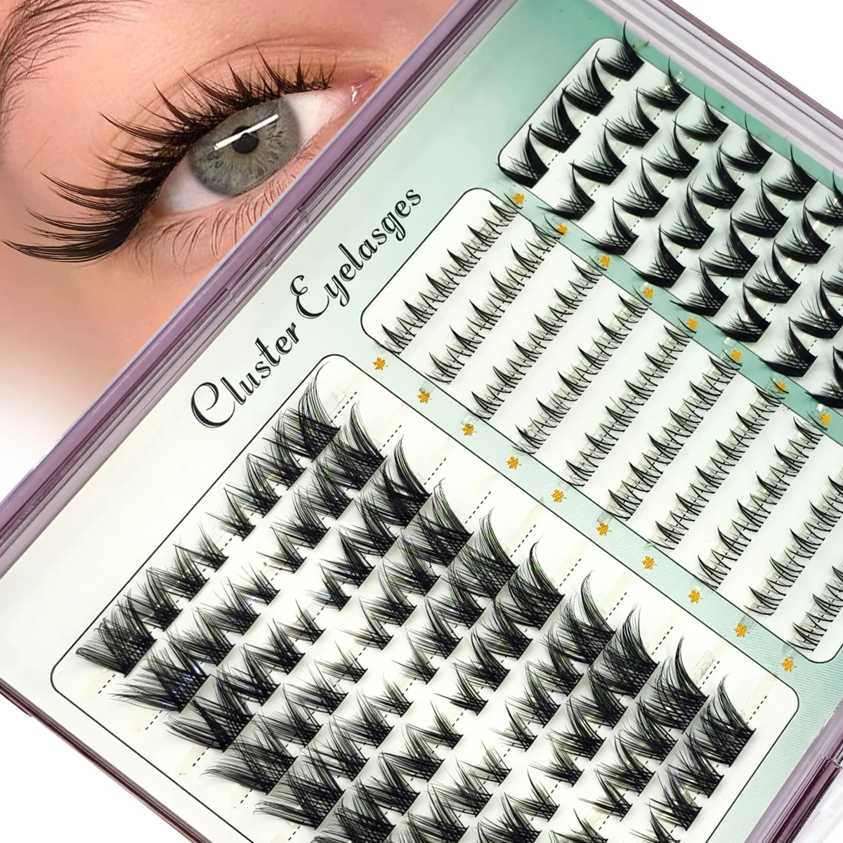 Eyelash Extension Full Set - 30rows Manga Lash Clusters Anime Cosplay