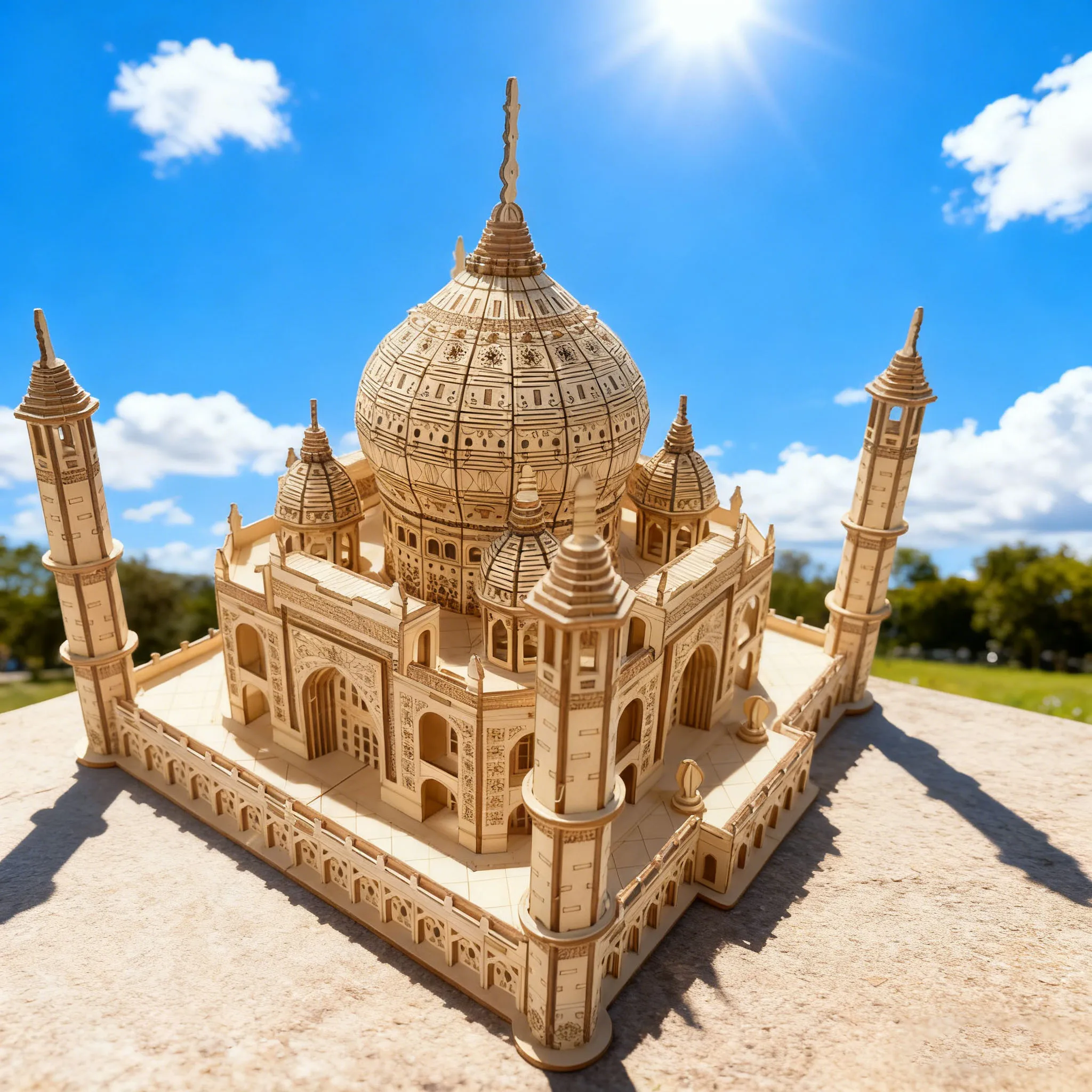 3D 나무 퍼즐 타지마할 모델, DIY 키트, 축제를 위한 이상적인 선물: 할로윈, 크리스마스 및 생일에 적합