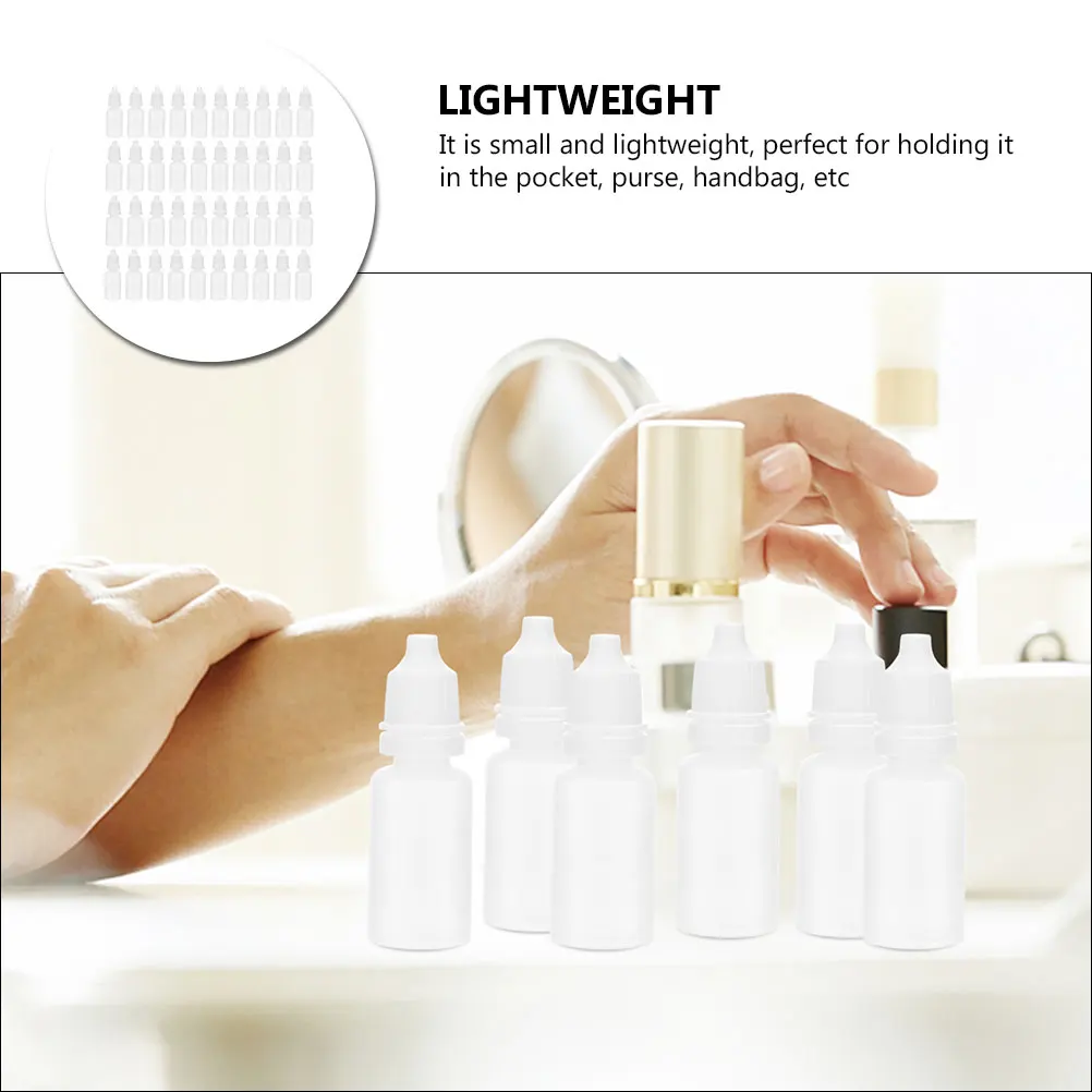 

60pcs Empty Dropper Bottles Portable Squeeze Eye Liquid Vials Durable Travel Airtight Design Fits Pocket Purse Handbag Simple