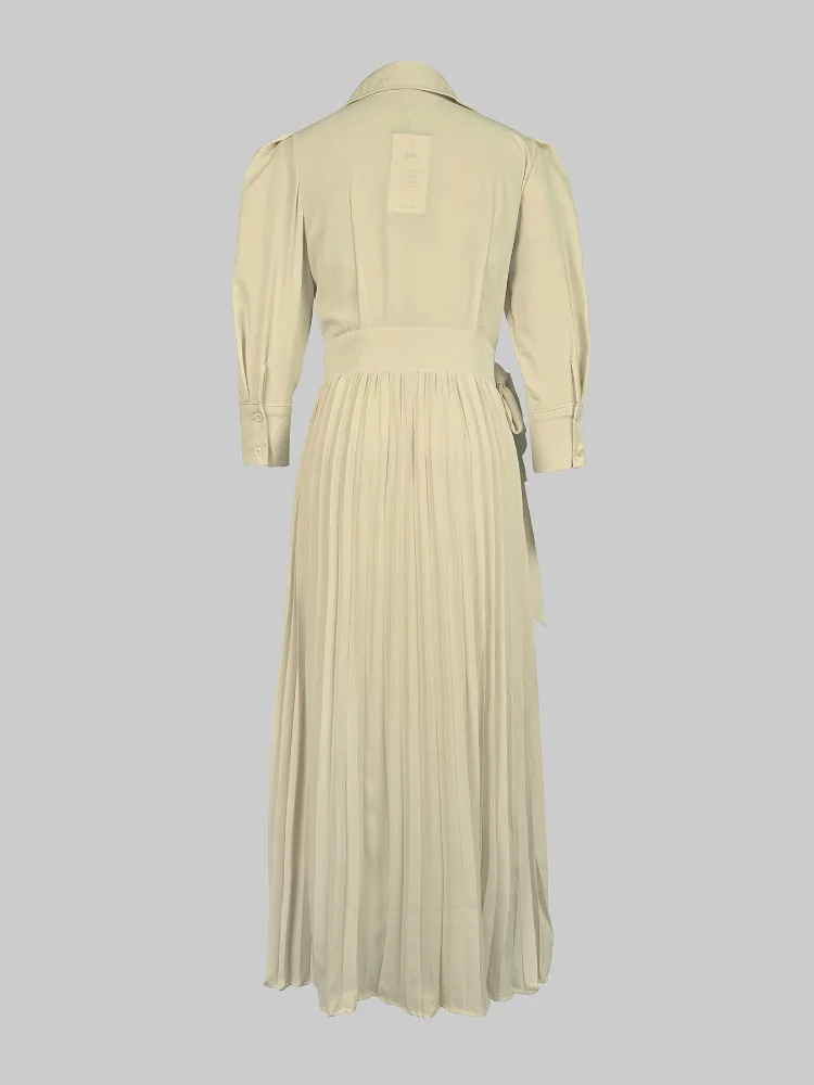 فساتين نسائية طويلة من Gymystars وفستان قميص أبيض للسفر، تنورة جديدة غير رسمية غير متماثلة بطيات وطية صدر السترة، رداء أنيق للحفلات النسائية