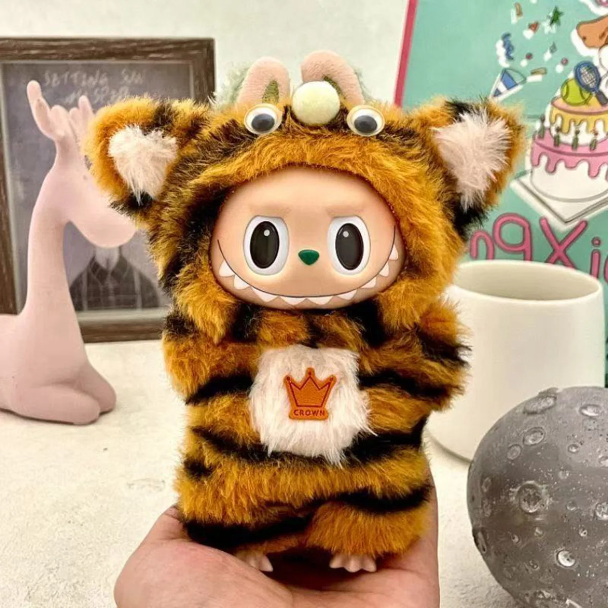 Cute Mini Plush Doll Cartoon Costumes Clothes for Labubu Doll DIY Outfit Accessories Gifts