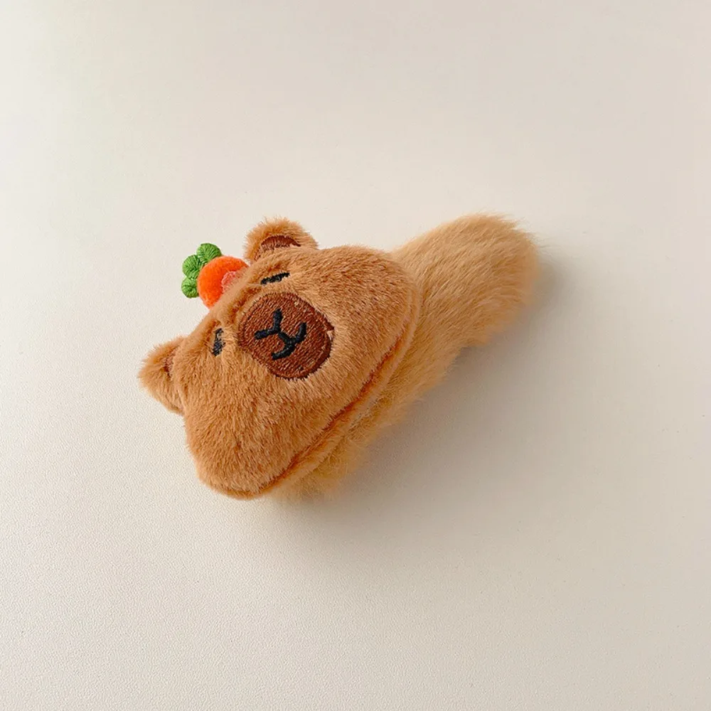Accessori per capelli Floccaggio Capibara Anello per capelli Kawaii Divertente cartone animato Clip a becco d'anatra Animale Dolce peluche Clip per artiglio Bambini
