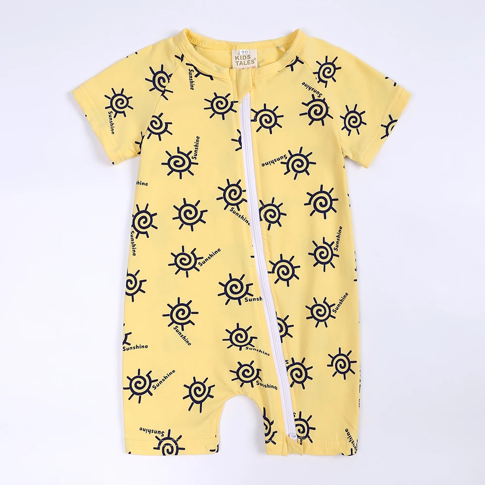 Kids Tales 2026 Sommer Neugeborenen Baby Strampler Vollflächiger Druck Kurzarm Baumwolle Einteiler Kleidung Säugling Schlafanzug Kleinkind Overall Kostüm – Detail 2