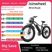 Isinwheel M10 Plus Adult Electric Bike 500W Motor 48V13Ah Battery Off-Road Electric Bike 26 Inches City All-terrain EBike