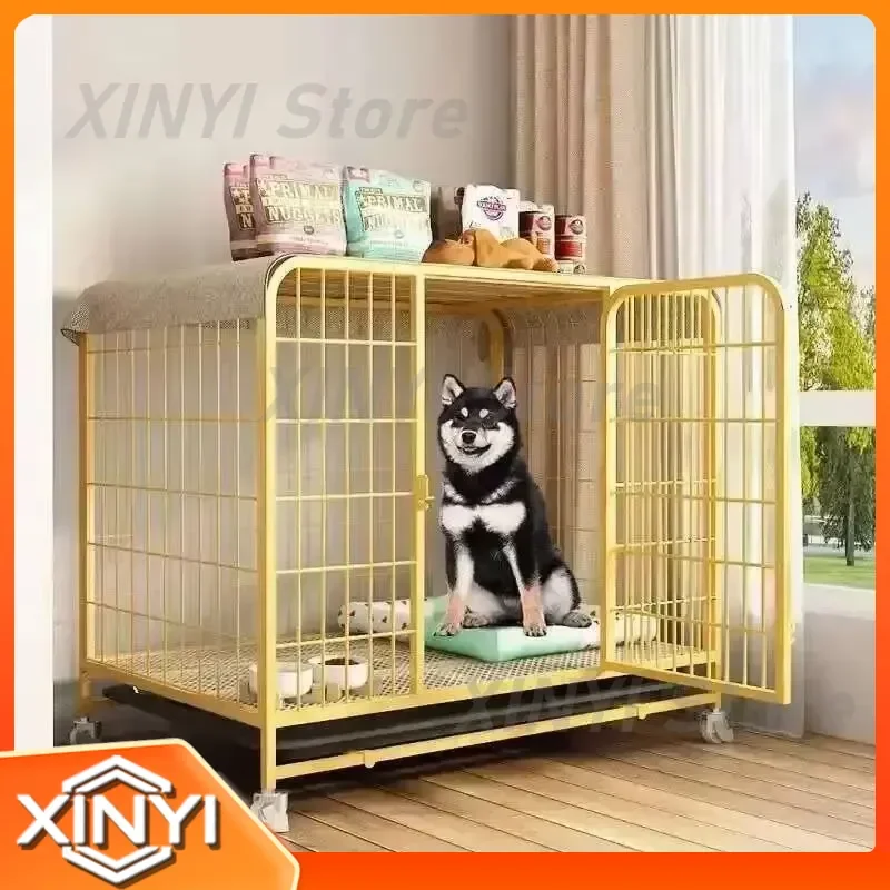 Medium Large Indoor Dog Cage with Toilet Separation for Golden Retriever Labrador Playpen House for Household Pet