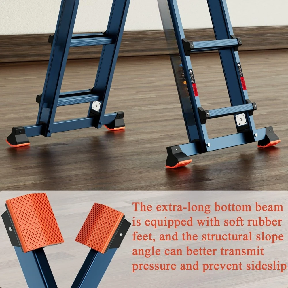 A Frame 5 Step Ladder Extension, 17 Ft  Ladder, Storage Folding Ladder, 330 lbs Security Load Telescoping Aluminum Ladders