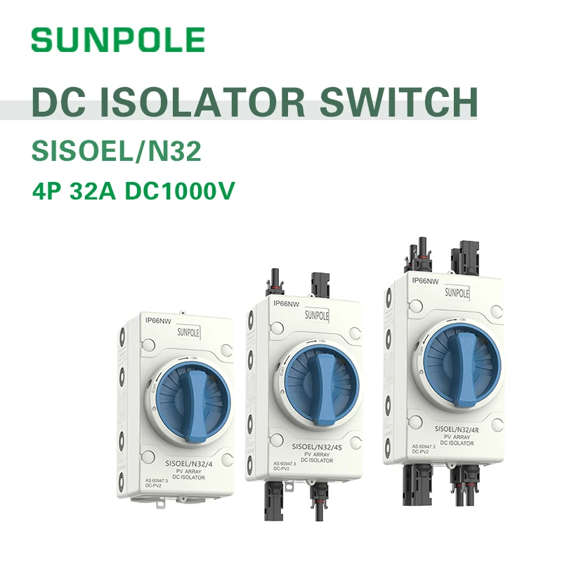 Photovoltaic Solar DC Isolation Switch PV DC Isolator Switch 1000V 32A Outdoor Waterproof IP66