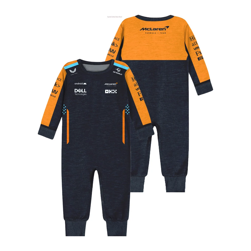 New Lando Norris F1 Team Jumpsuit for Baby Boy and Girl Outdoor Sportswear #4 MOTO GP Racing Jersey Casual Fashion Crawler suit