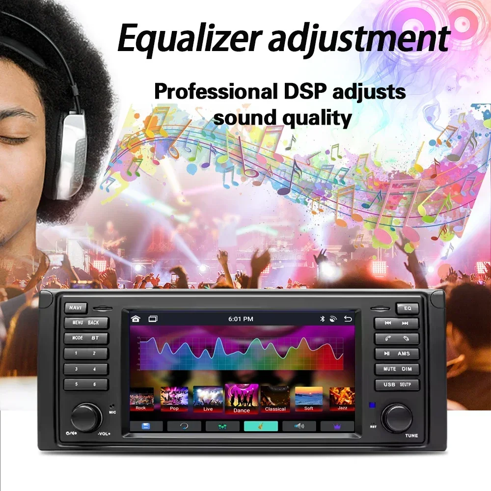 7inch IPS Screen MP3 Car Radio GPS For BMW X5 E53 WiFi 4G Android Multimedia Player Android 13