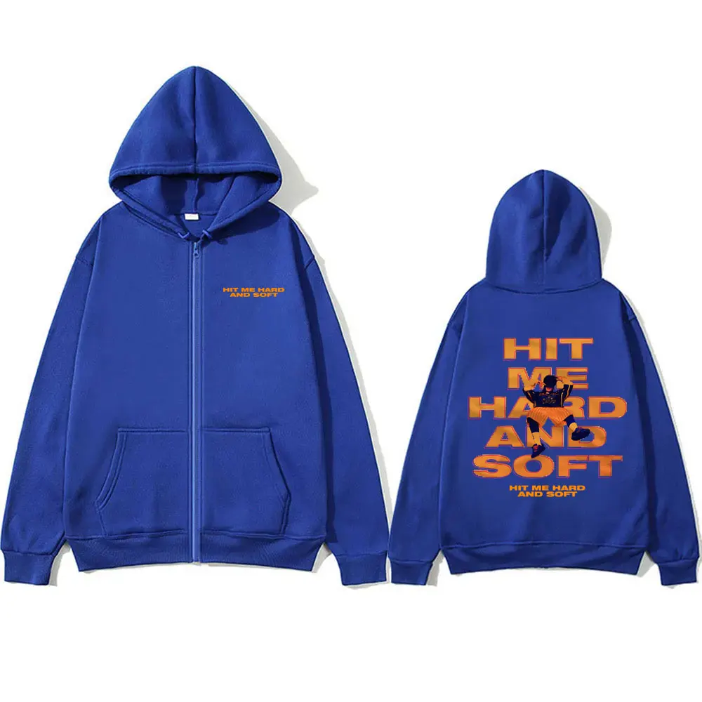 Hit Me Hard and Soft Tour 2024 Zipper Hoodie Men Women Hip Hop Fashion Zip Up Jacket Male Casual Loose Oversized Zip Up Hoodies