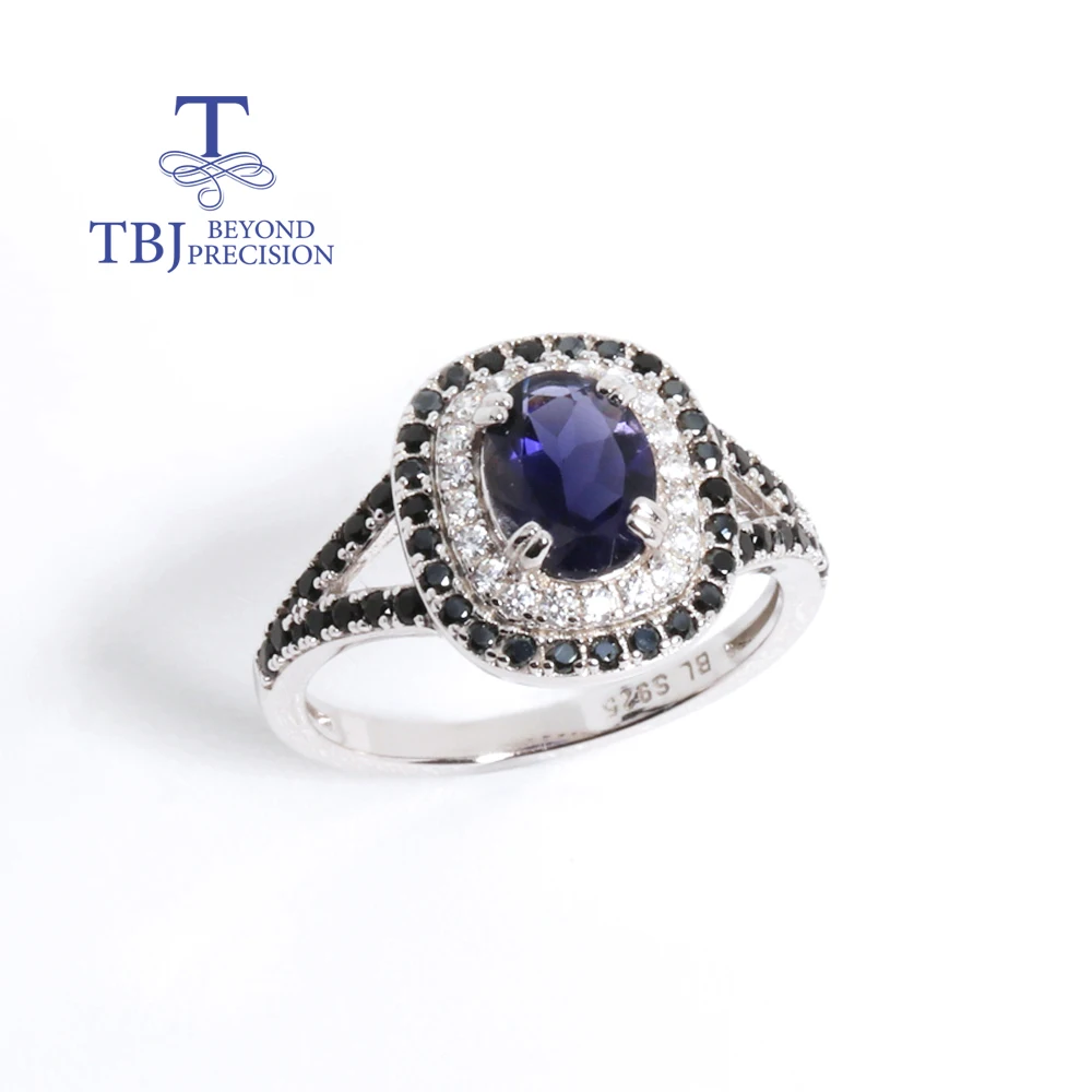 Gorgeous fashion design natural blue Iolite ring 925 sterling silver women's fine jewelry anniversary & holiday wear