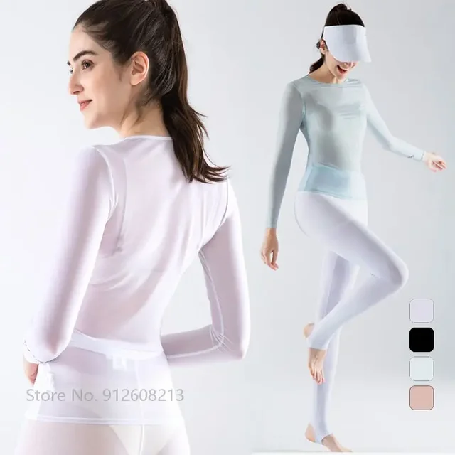 Swan Love Golf Skinny anty-uv bielizna damska z długim rękawem Golf ochrony przeciwsłonecznej koszula bluzki damskie Sexy Slim chłodzenie koszulka sportowa S-XL