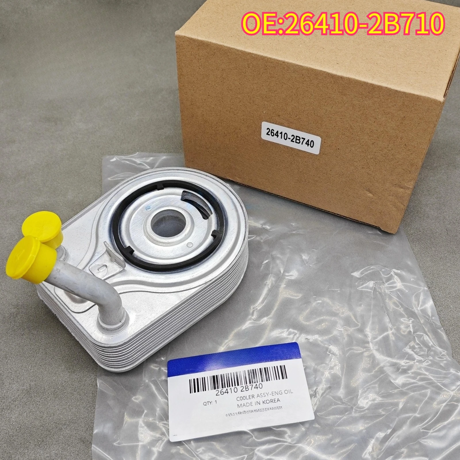 

High quality New For 26410-2B710 EngineOil Cooler Hyundai Elantra Kona Sonata Tucson Veloster Kia Forte Optima Seltos Soul 1.6L