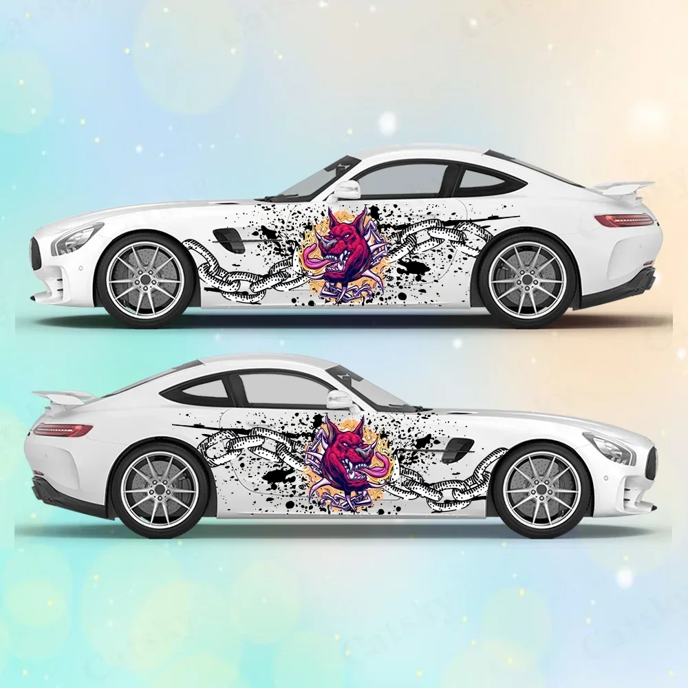 

Hound Iron Chain Car Vinyl Wraps Decal Self-adhesive PVC Anti Scratch Sticker Suitable for Trucks SUV Decor Auto Accessories