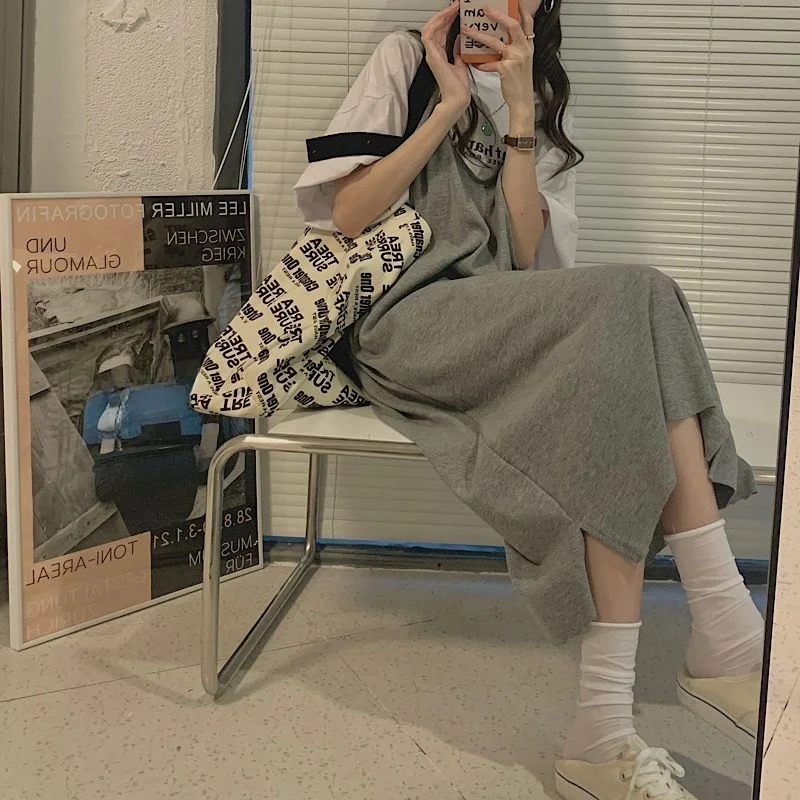 플러스 사이즈 여름 패션 세트 루즈핏 티셔츠와 드레스 앙상블 여성용 헤비 MM 300파운드 투피스 세트 와이드 레그 팬츠