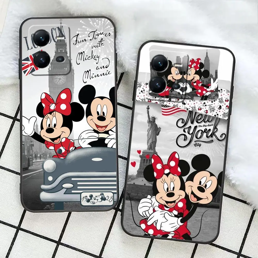 Phone Case For VIVO X90 X80 X70 X60 X50 V29 V27 V25 V23 V23E V21 V21E V20 Pro 5G Soft Silicone Case Cute M-Mickey M-Minnie Mouse