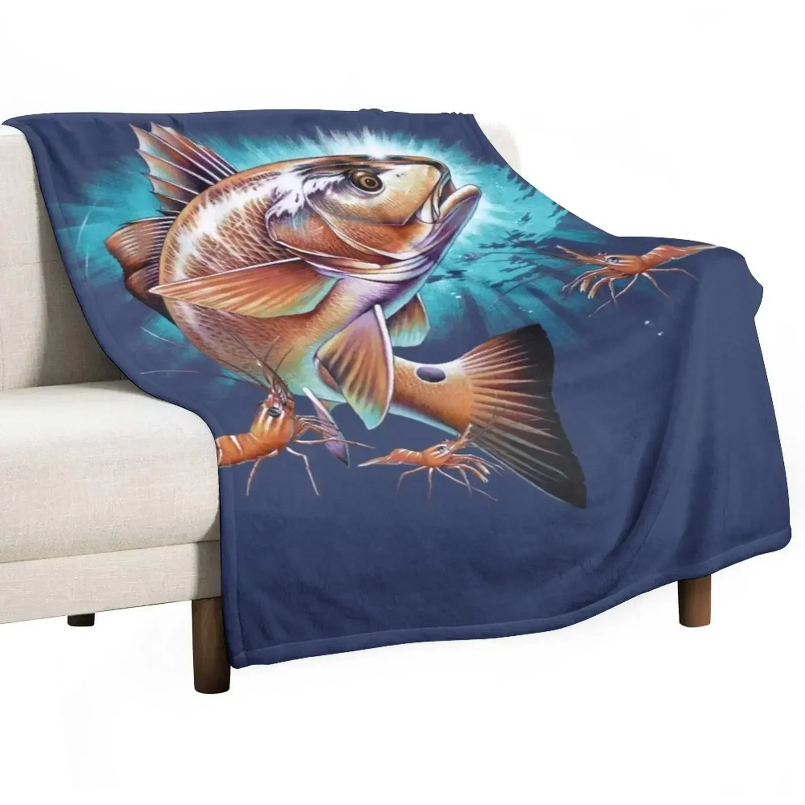 

Redfish Throw Blanket Decorative Beds Travel Luxury Designer Blankets