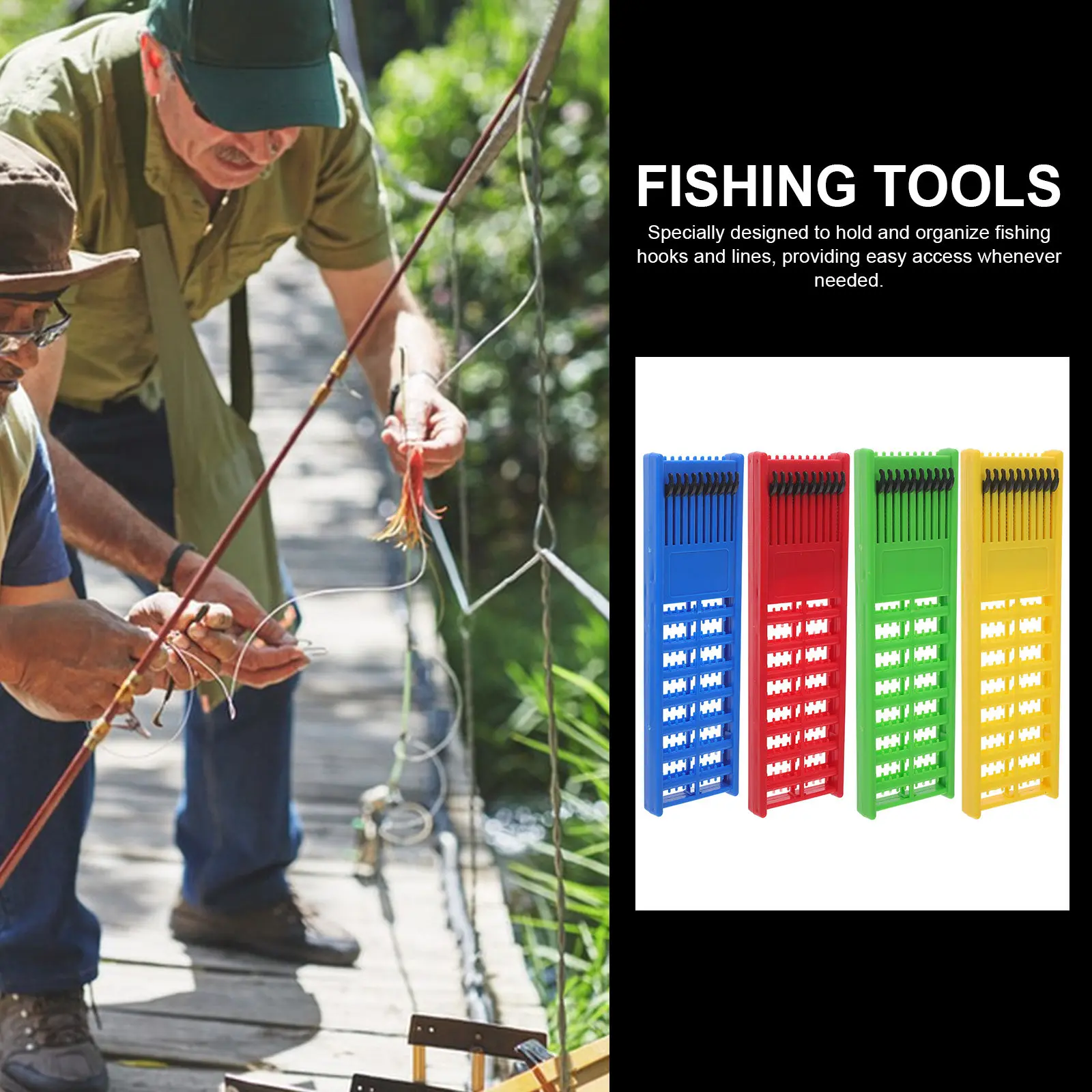 

Набор из 4-х держателей для рыболовных крючков из АБС-пластика: компактный, легкий органайзер для хранения рыболовных снастей