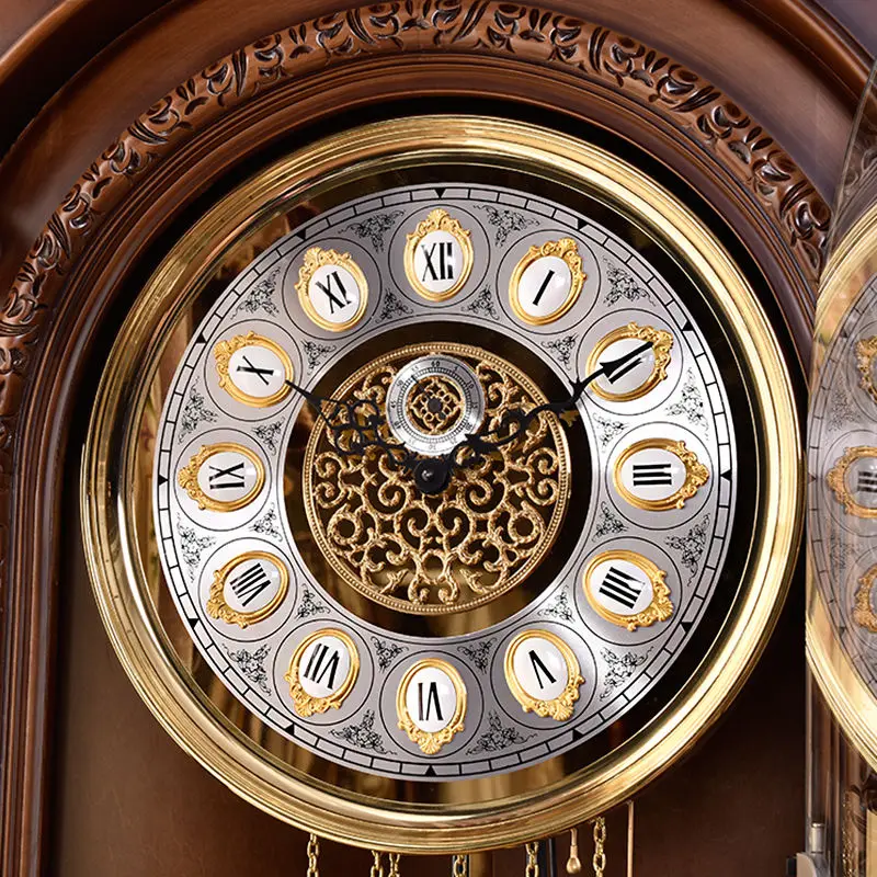 ساعة أرضية على الطراز الأوروبي فيلا عمودية لغرفة المعيشة على مدار الساعة الصينية الرجعية الأمريكية البندول الكلاسيكية