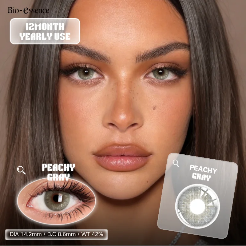 Bio-essence 1 Paar farbige Kontaktlinsen für Augen, graue Augenkontaktlinsen, blaue Linsen, natürliche Modelinsen, kosmetischer Augenkontakt – Detail 27