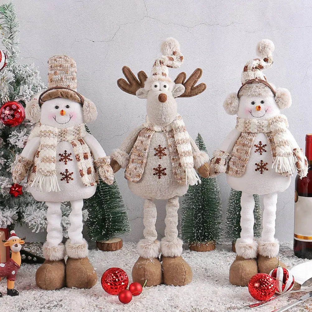 

Christmas Stuffed Little Reindeer Ornament Unique Xmas Decoration Perfect Desktop Holiday Party Tabletop Xmas Scene Decoration