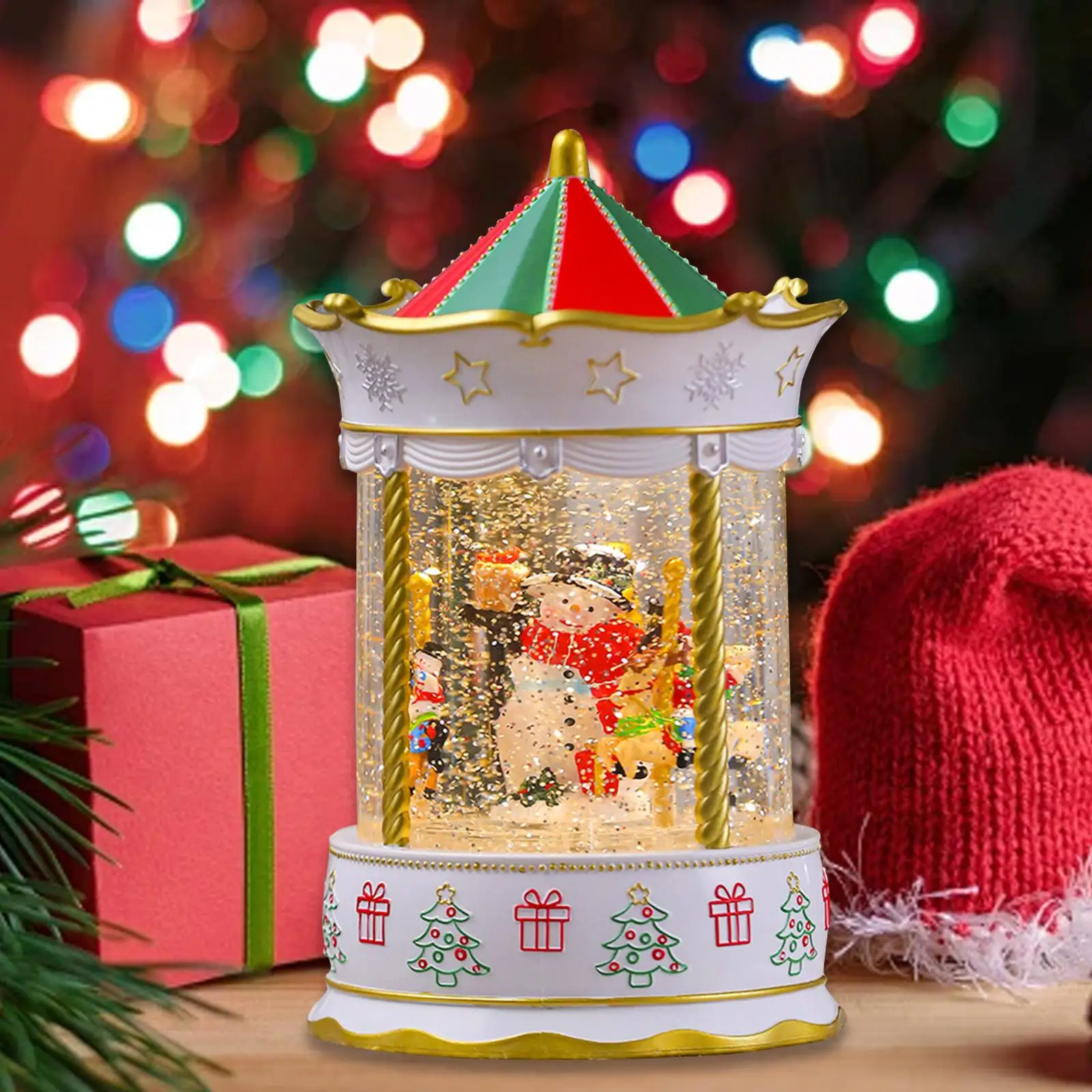 Christmas Music Box Xmas Christmas Snow Globe for Indoor Centerpiece Party