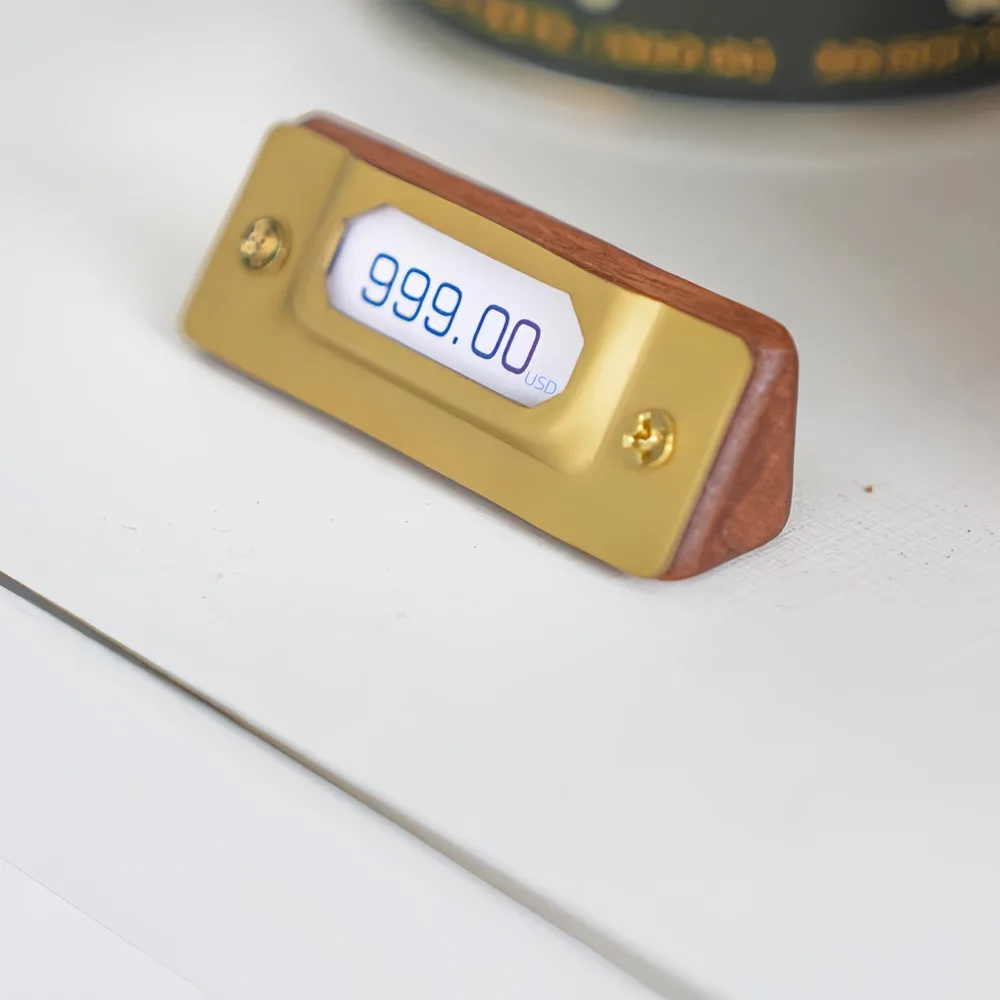 Counter Price Display Stand Price Sign Holder Adjustable Price Tag Solid Wood & Brass Style for Jewelry Retail & Supermarket Use