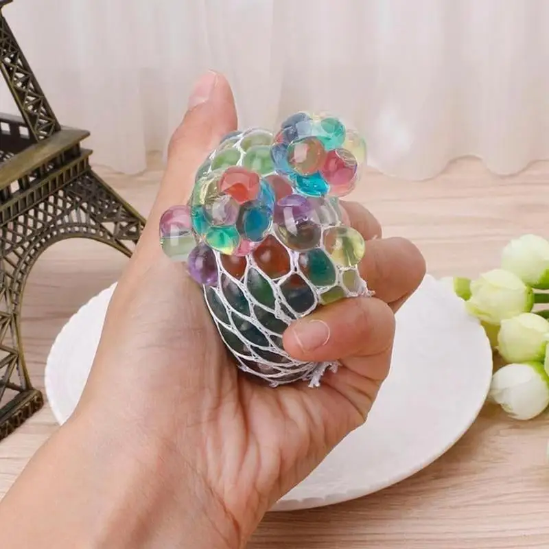 1PCS Mini Squish Stress Balls Set Rainbow Squeeze Ball TPR Toy Sensory Fidget Toy Durable Soft Elastic Hand Sports Stretch Ball