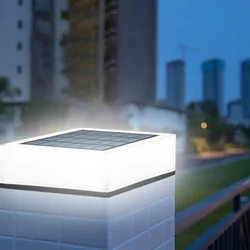 Energia Solar LED Light, decoração do jardim ao ar livre, farol pilar quadrado, gradiente de luz parede, pátio, 1pc