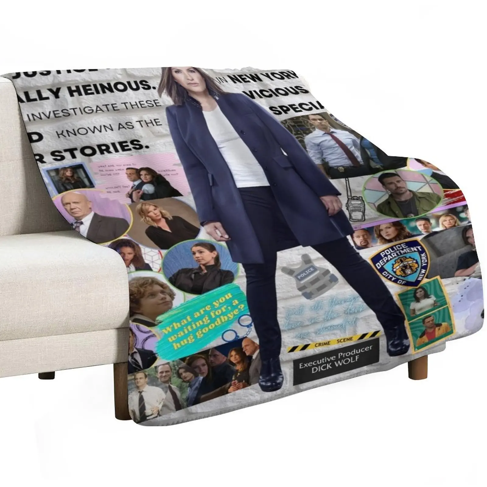 Law & Order SVU Collage Throw Blanket Sleeping Bag Plush Bed linens Luxury St Camping Cute Plaid Blankets