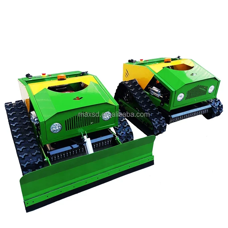 Remote Control Lawn Mower With Disassembled Snow Plow Robot Slope Mower