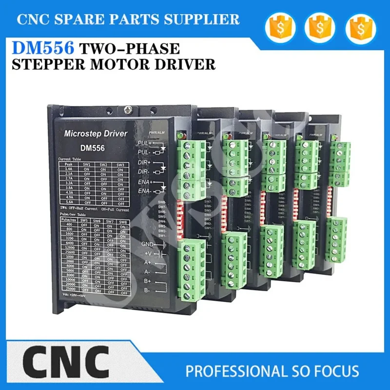 

5PCS DM556 For Nema 23 34 Series 2-Phase Digital Stepper Motor Driver Cnc Engraving Machine