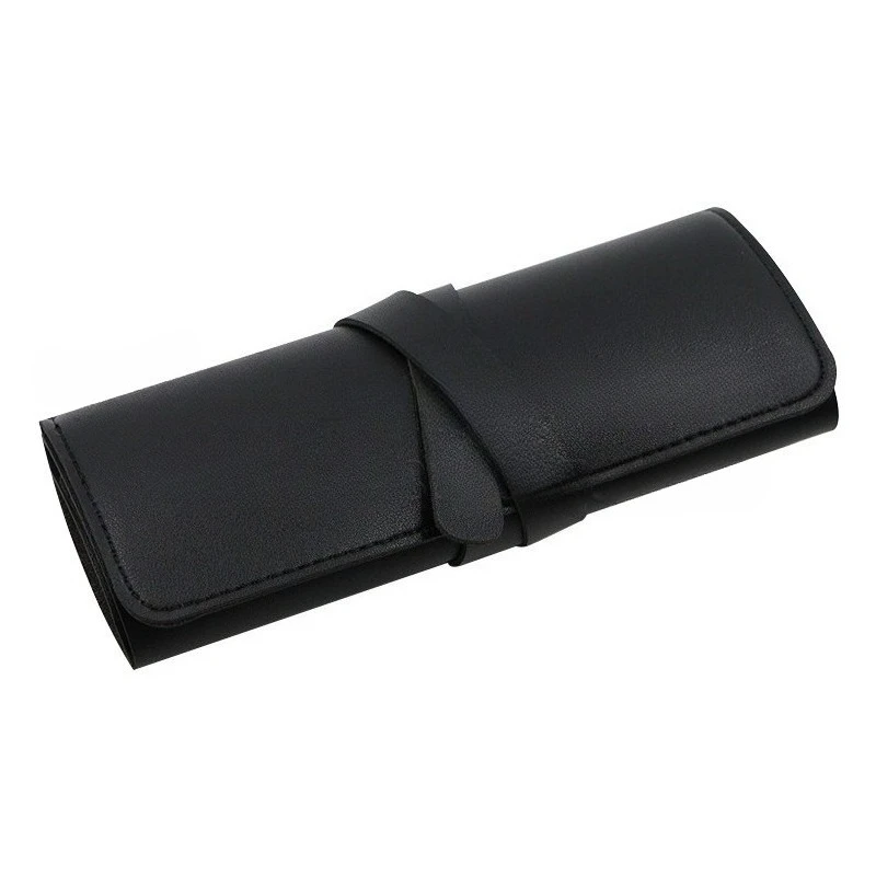 Spot Fashion Jewelry Roll Bag PU Leather Travel Convenient Storage Bag Necklace Ring Large Capacity Portable Roller Shutter Bag