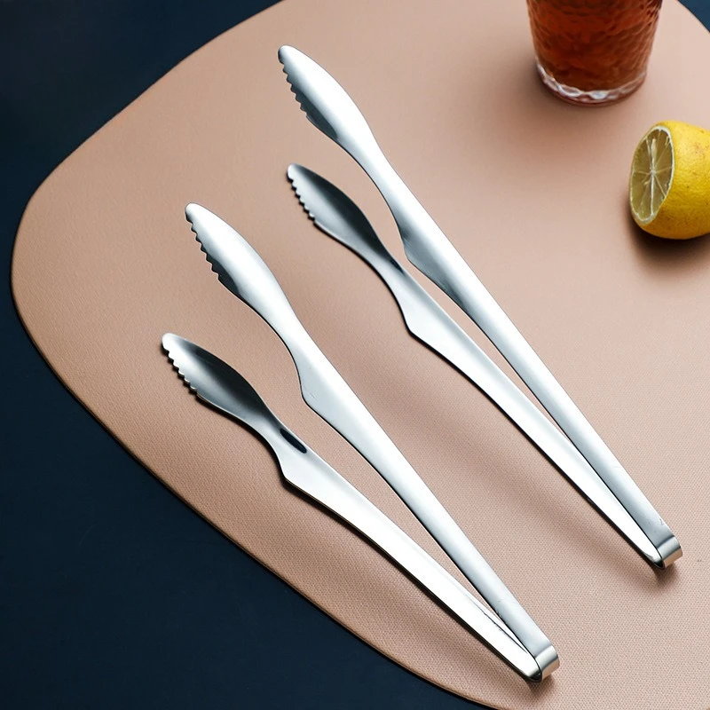 Stainless Steel Barbecue Food Tongs, Food Tongs, Kitchen Tools, Baking Bread Tongs