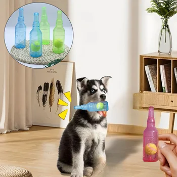 Squeaky Beer Bottle Chew Toy 1