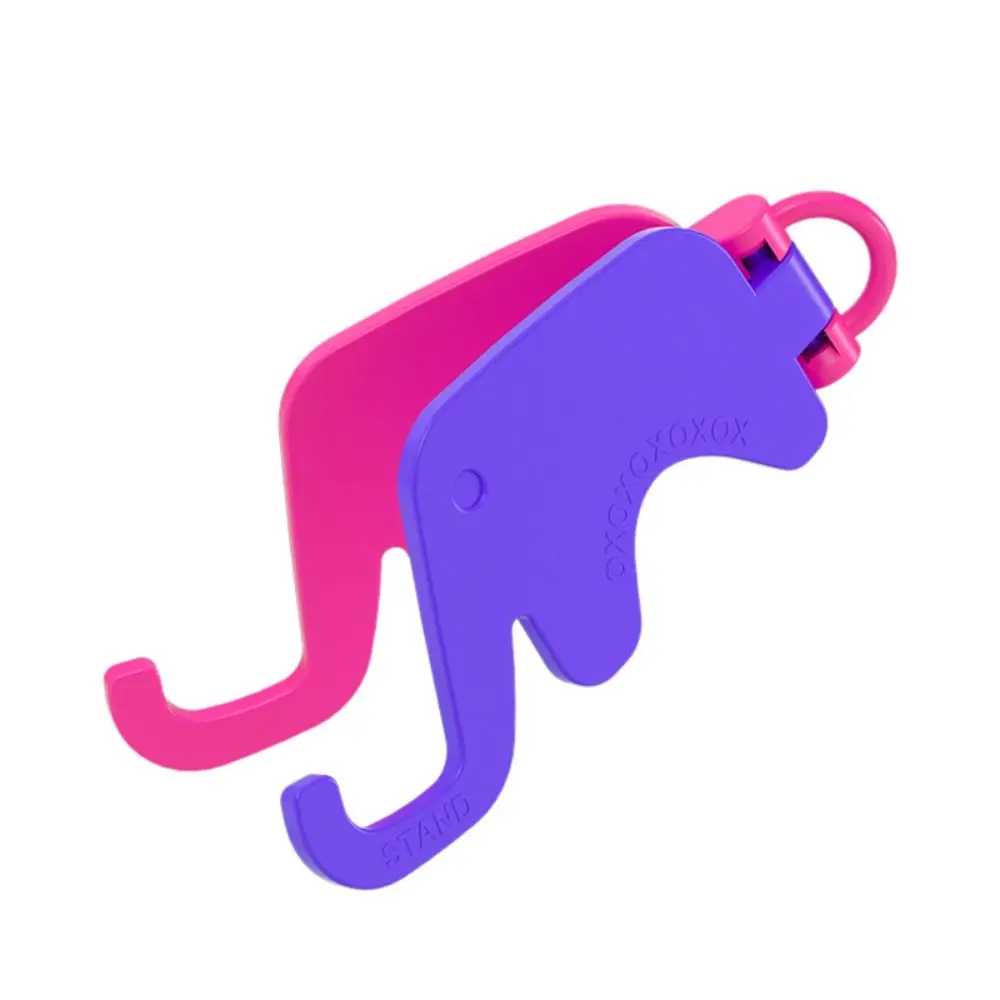 

Elephant Shape Mobile Phone Stand with Keychain Portable Mobile Phone Holder Mini Foldable Cell Phone Bracket Phone Accessories