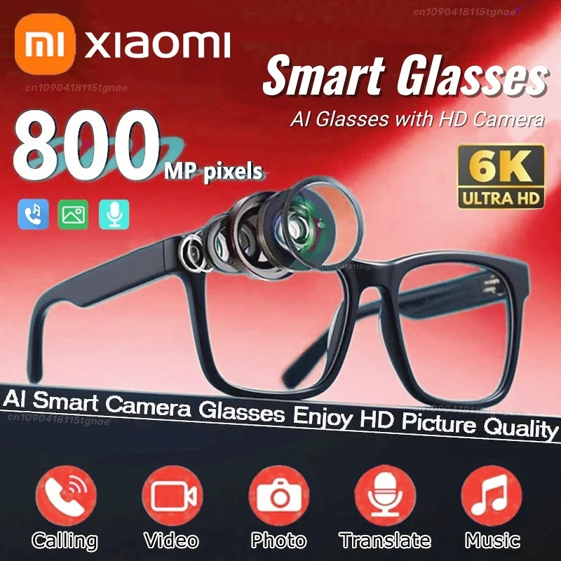 Xiaomi AI Smart Glasses HD Camera Photochro Mic Multifunction Bluetooth Calling Voice Assistant Music Player Record Glasses