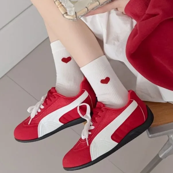 Fall/Winter New Style Women's Mid-Calf Socks - Simple Heart Patterned Long Socks - Trendy Solid Color Casual Cotton Socks