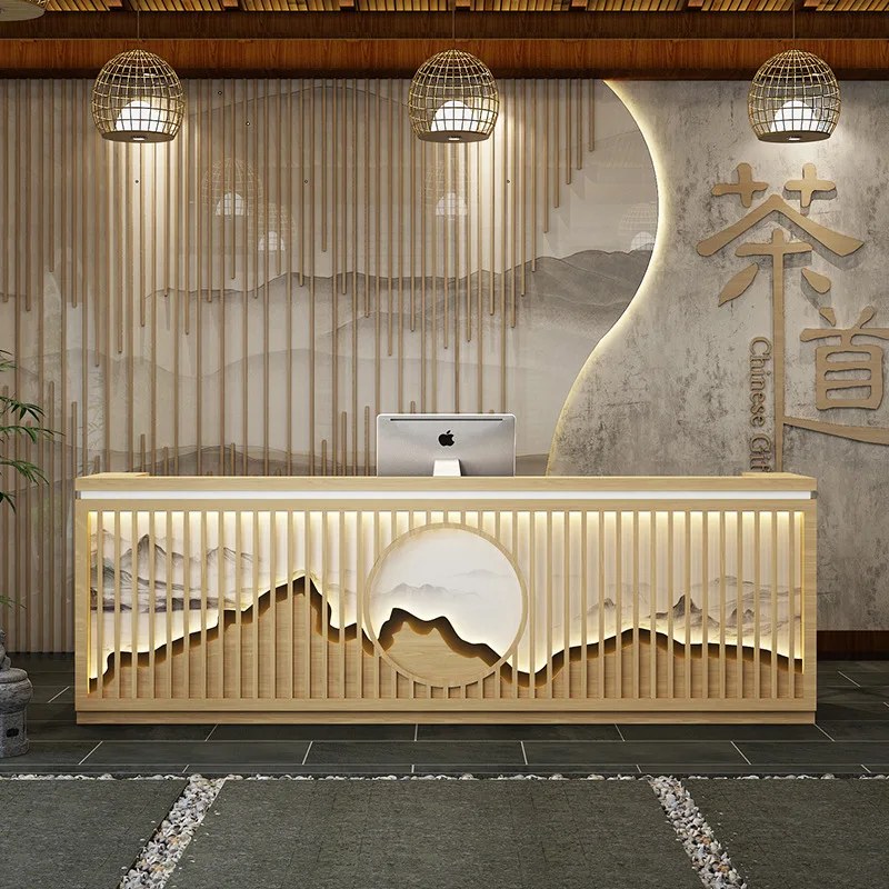 New Chinese-style Checkout Counters Creative Grand Company Reception Checkout Counters Fashion High-end Furniture Cajero JT40C