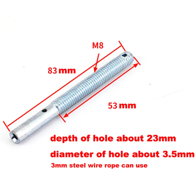 Imagem -02 - Elevador Hall Porta Cabeça de Corda de Fio m8 Oco Parafuso Acessórios de Ajuste de Fio de Aço mm Corda de Fio de Aço Pode Ser Uso 10 Pcs
