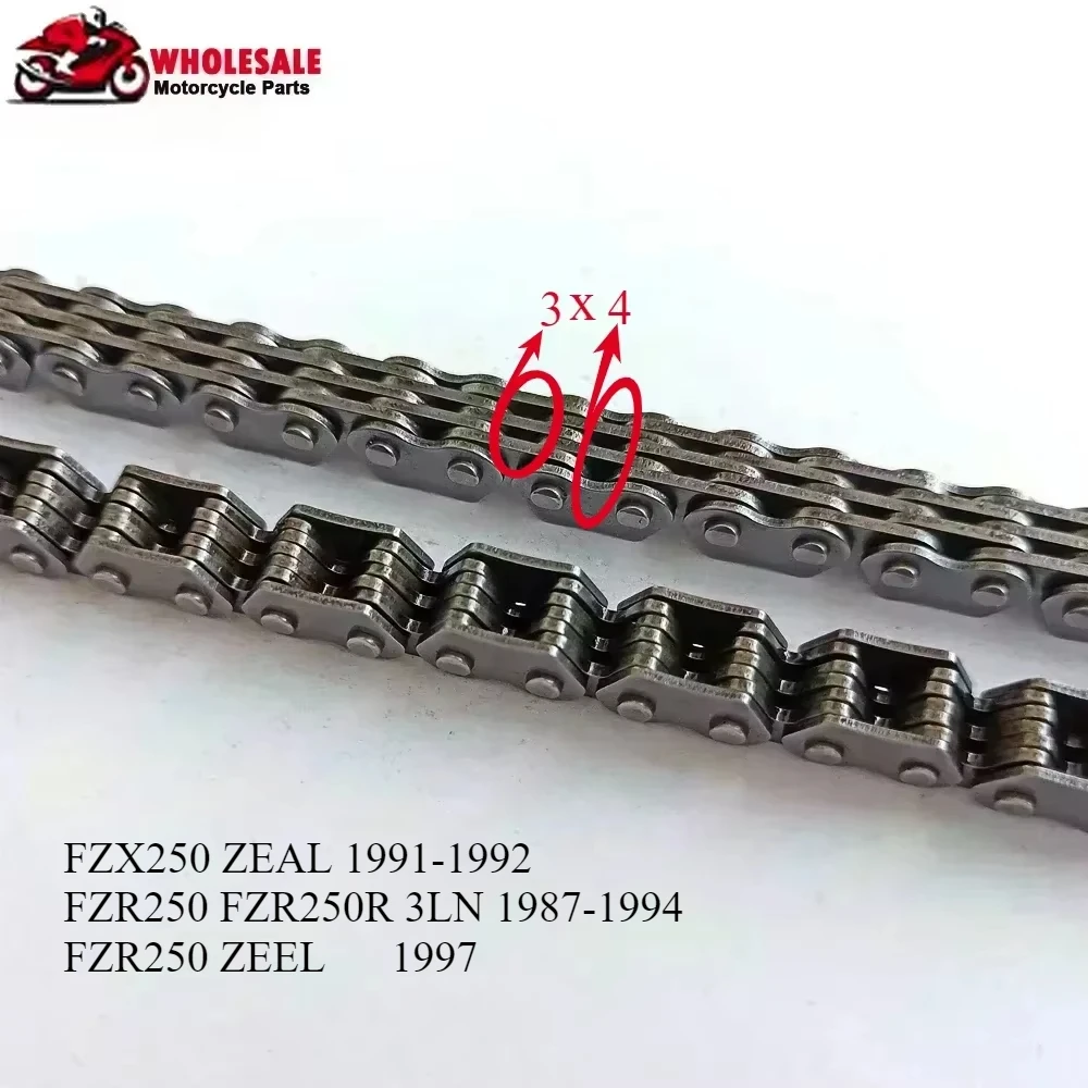 

3x4 3*4 112L Link Motorcycle Cam Camshaft Engine Timing Chain For YAMAHA FZR250 FZR250R 3LN 87-94 FZX250 ZEAL 91-92 FZX FZR 250