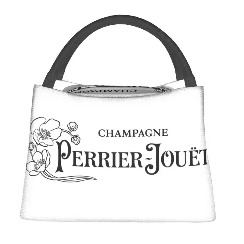 Perrier Champagne Jouets Logo Insulated Lunch Tote Bag for Women Resuable Cooler Thermal Bento Box Work Travel