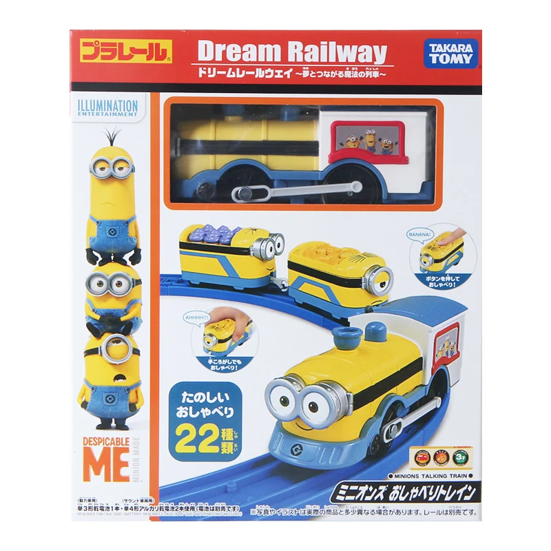 

Takara Tomy Dream Railway Minions Talking Train Despicable Me Figure Animation Movie Model Collectible Kids Electric Toys Gifts