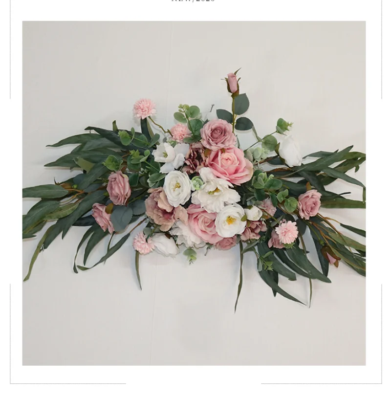 Rose Artificial Flowers For Wedding Decaration Romantic Fake Plants Home Decor Party Floral Wall Hanging Wreath