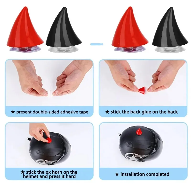 Helmet Stickers for Men Devil Horn Silicone Horns Gift for Motorcycle Electric Bike Helmet Decor Helmet Decal Gothic Punk Style view 2