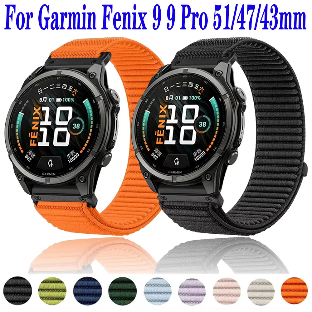 20mm 22mm 26mm Quick-release Nylon Strap for Garmin Fenix 9 9 Pro 51/47/43mm Tactix 8 Quatix 8 Watchband Garmin 970 965 955 Band