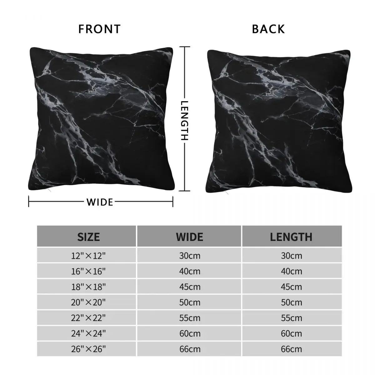 Black And White Marble Square Pillowcase Pillow Cover Polyester Cushion Decor Comfort Throw Pillow for Home Bedroom