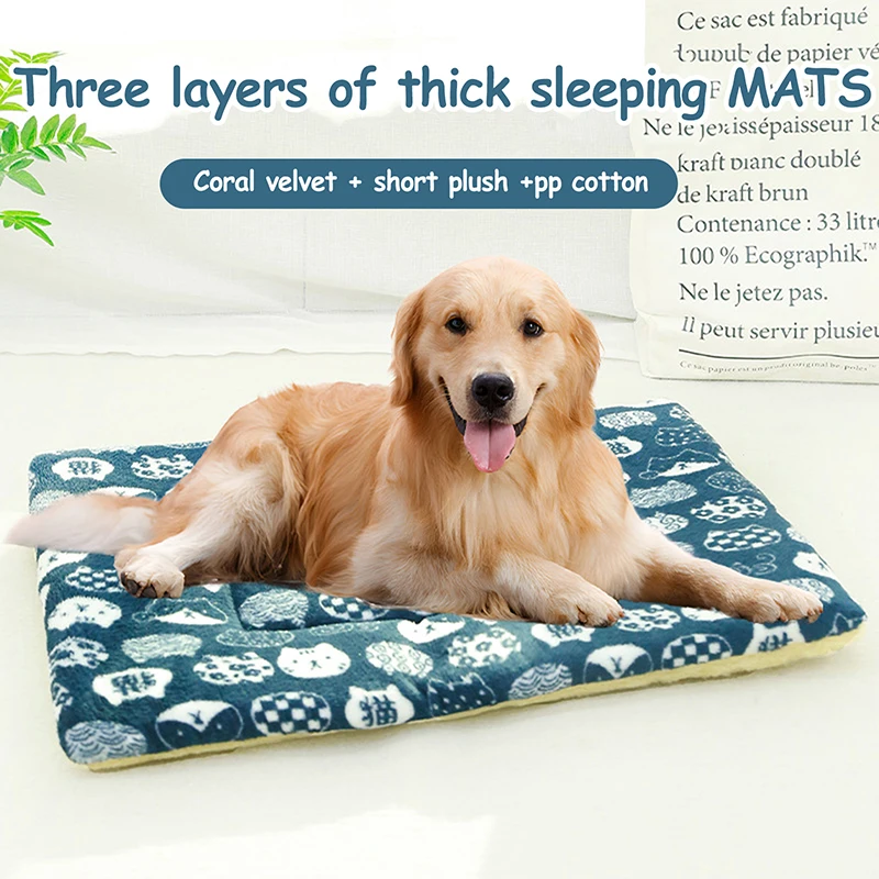 Universal Thickened Pet Sleeping Mat Cat Bed Soft Pet Blanket Mat Washable Autumn Winter Warm Carpet Pet Pad Pet Supplies