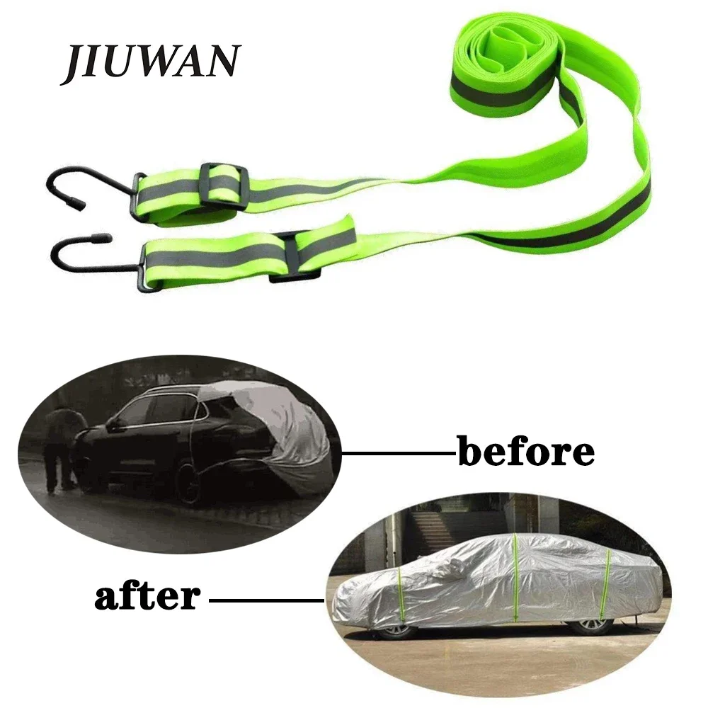 Car Covers Custom Elastic Adjustable Reflective Stripe Rope Easy Installation Protect Cover From High Wind Multiple Use 3m